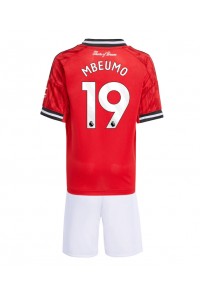 Manchester United Bryan Mbeumo #19 Jalkapallovaatteet Lasten Kotipeliasu 2025-26 Lyhythihainen (+ Lyhyet housut)